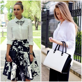 Top zestawy z białą koszulą